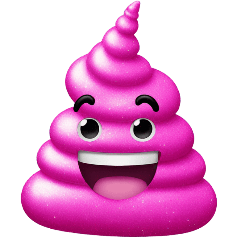 Pink glitter poop emoji