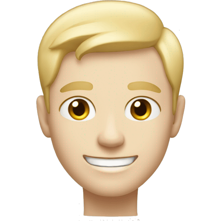 confident happy clean shaven pale man with short blonde hair emoji