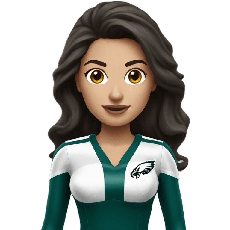 Philadelphia Eagles cheerleader brunette cheer emoji