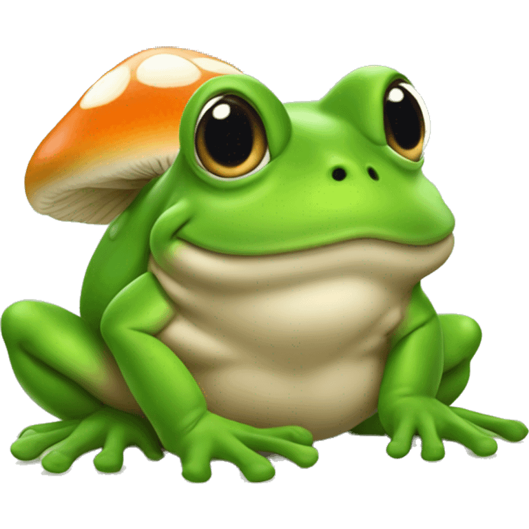 Grenouille a côté d'un champignon emoji