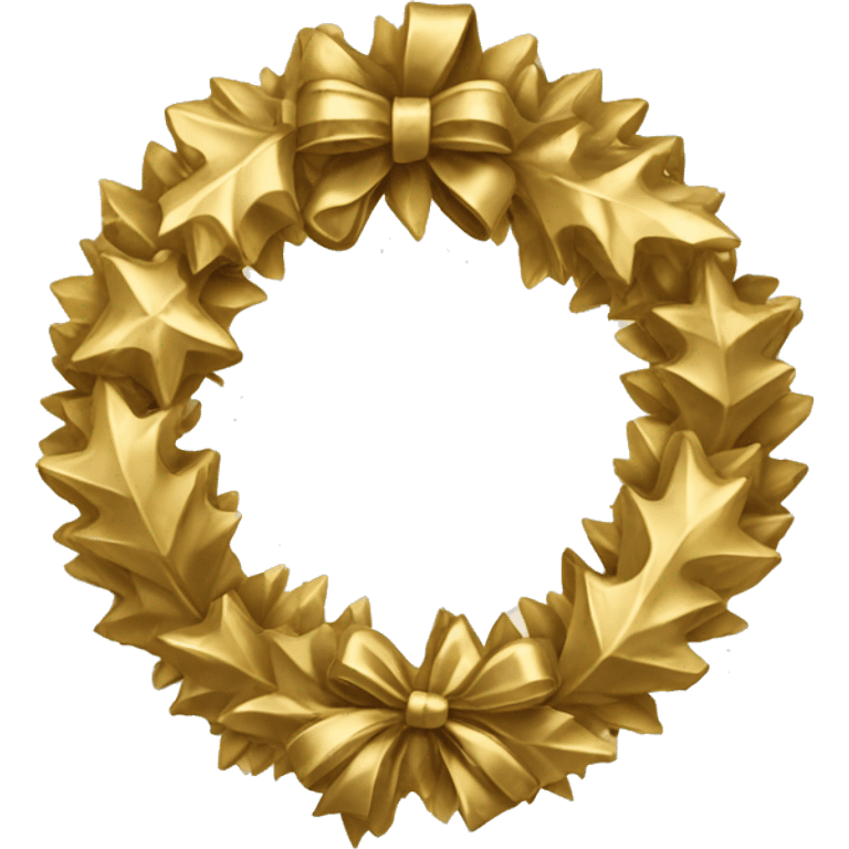 gold metalic Christmas wreath  emoji