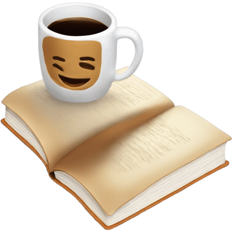 a book with a coffee emoji