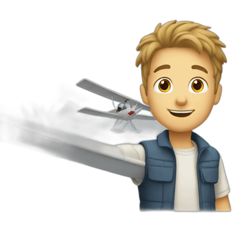 Sailplane with boy emoji