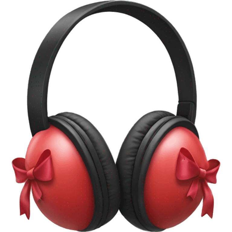 Apple headphones with bows emoji