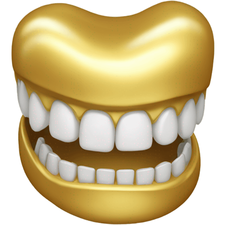 Gold tooth with grill smile  emoji