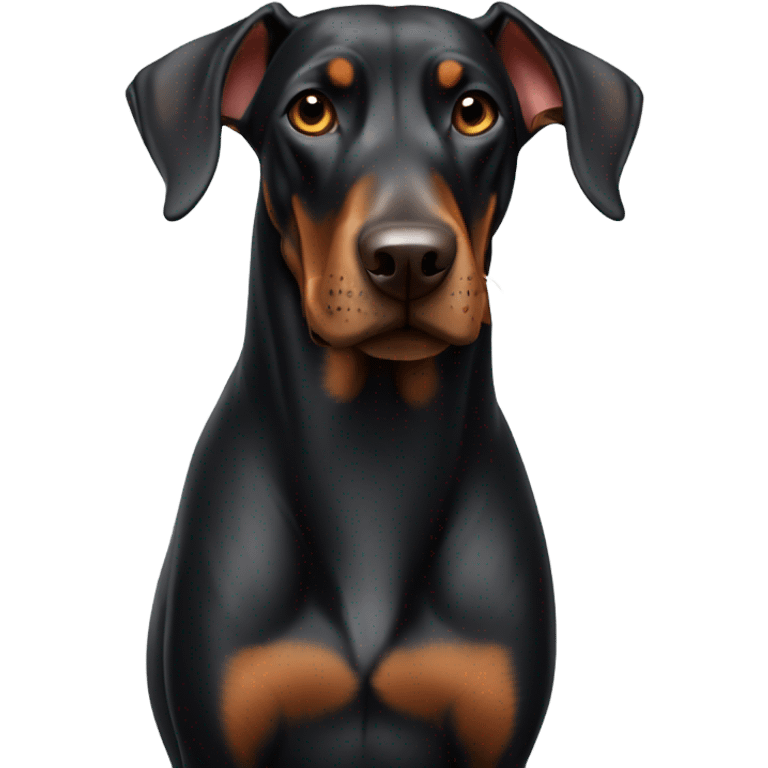 A Doberman with one ear standing up and the other not emoji