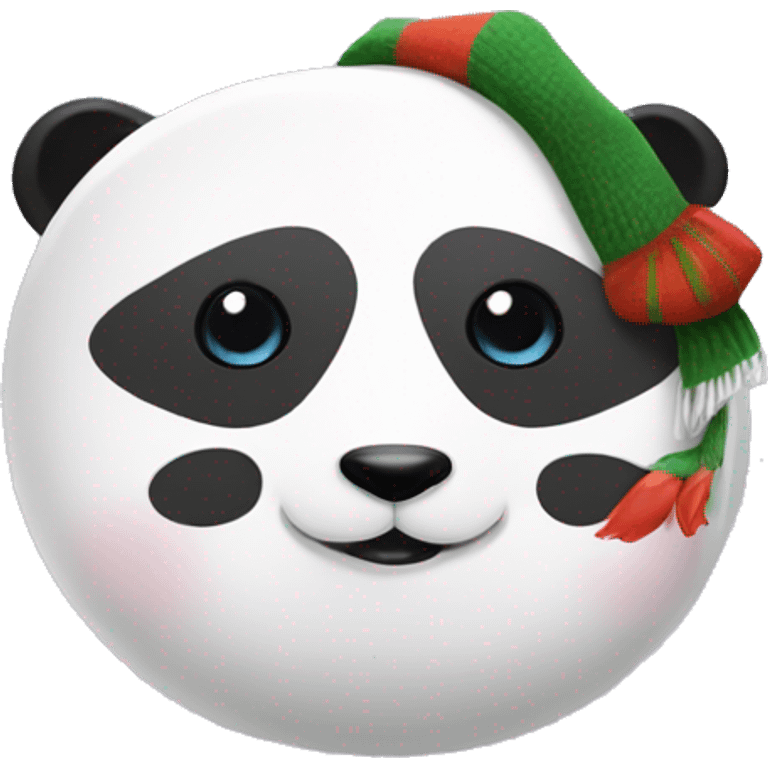 Panda with snowman on his shoulder  emoji