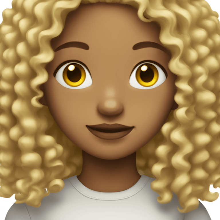 Light skin girl with yellow eyes and curly hair  emoji