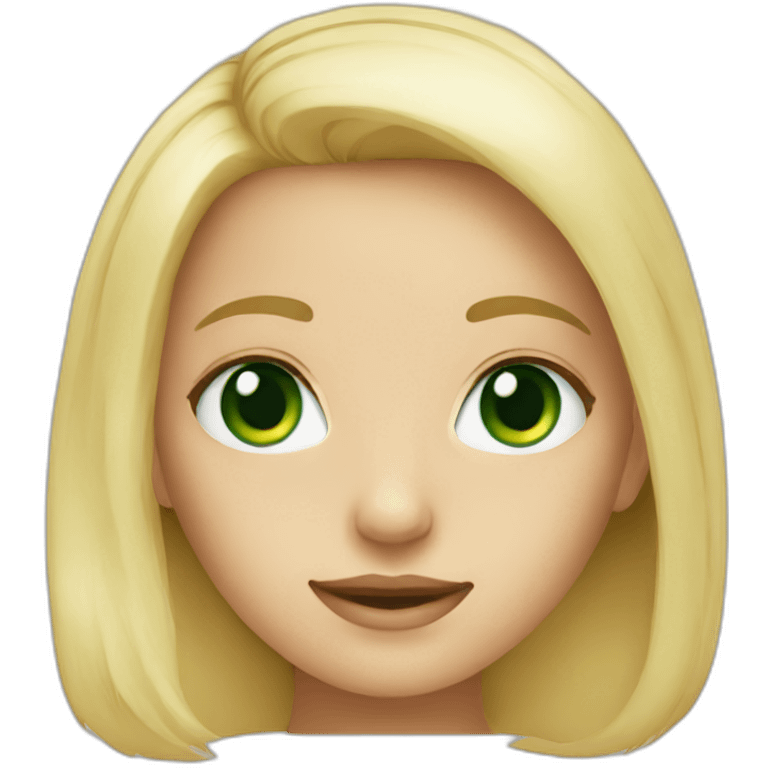 cute blonde girl with green eyes emoji