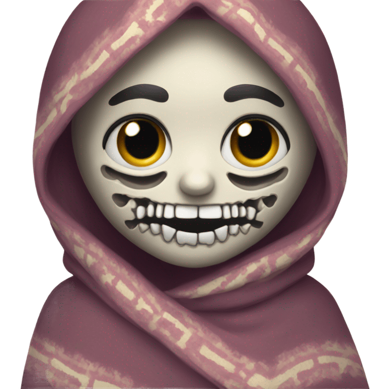 Girl skeleton wearing blanket  emoji