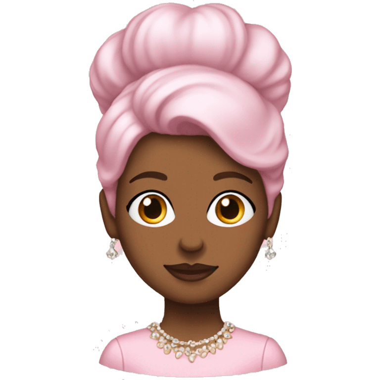 Woman wearing a baby pink bouffant dress emoji