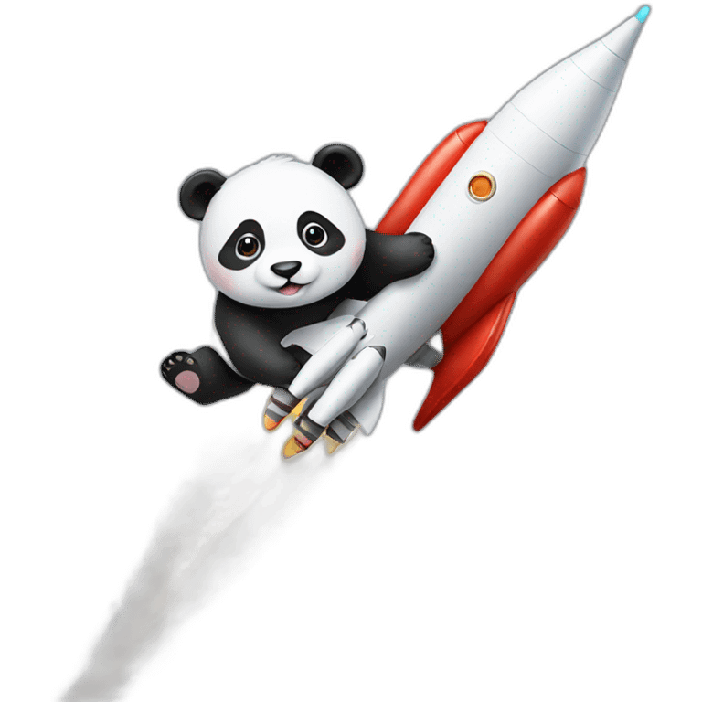 panda on a rocket emoji