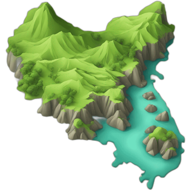 Three dimension, Taiwan map emoji