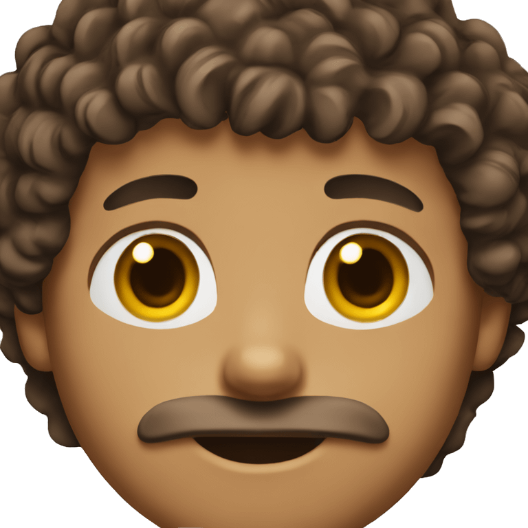 boy with beard and curly brown hair  emoji