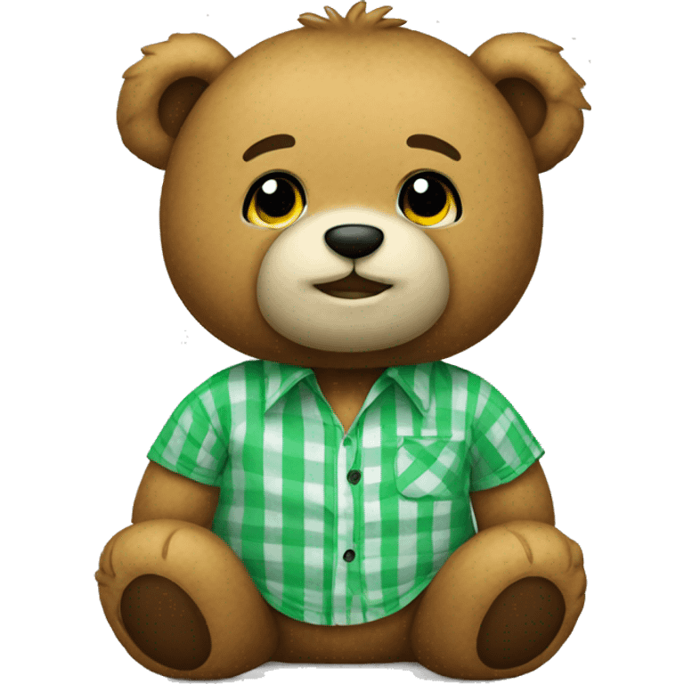 teddybear with green and white shirt emoji