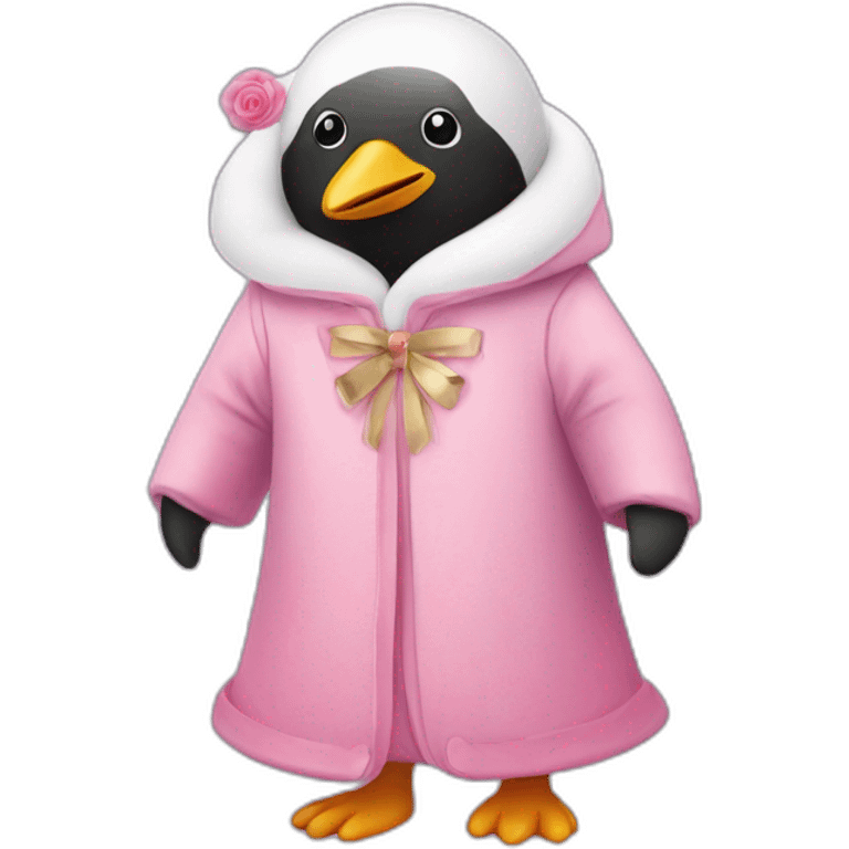 pingouin avec une robe rose emoji