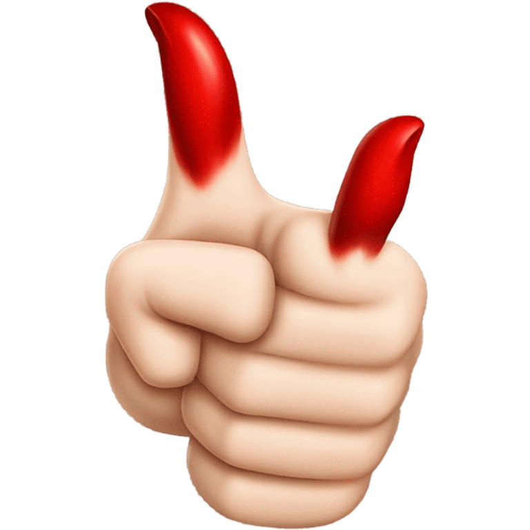 The devil's hand gives a thumbs up emoji