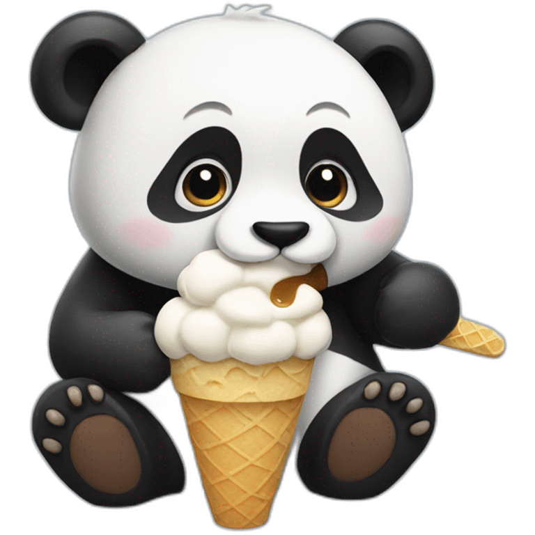 Panda eating ice cream emoji