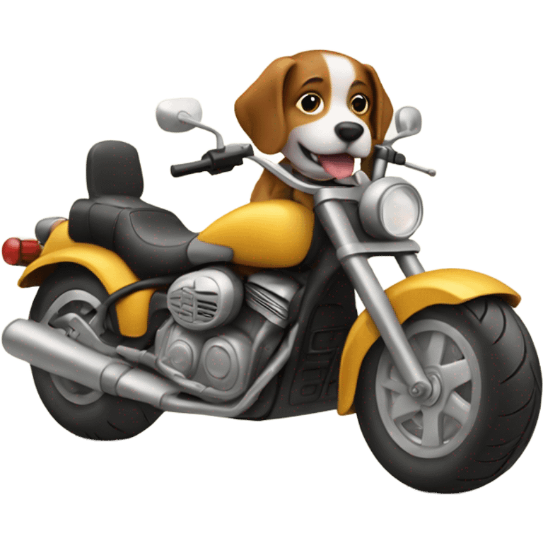 Dog riding a motorcycle emoji