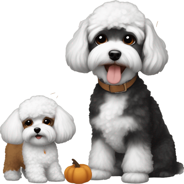 Black girl and white maltipoo wishing a happy Thanksgiving  emoji