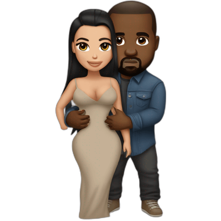 kim kardashian holding midget kanye emoji