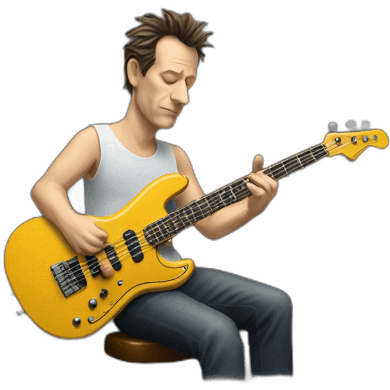 mark sandman playing on bass guitar emoji