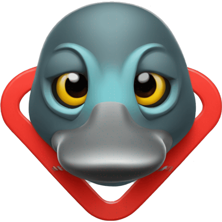 cartoon platypus with a red alert symbol overlayed emoji