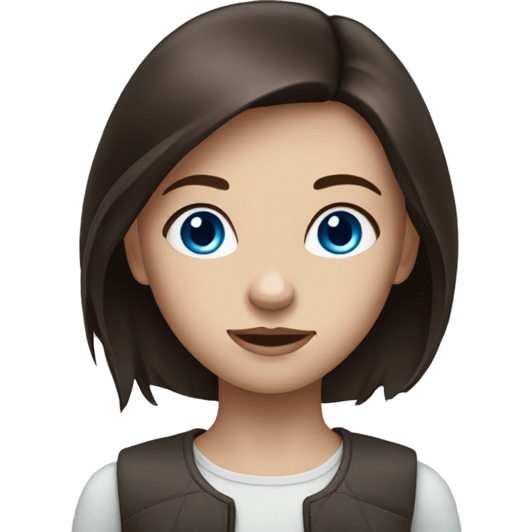 Girl with blue eyes and dark auburn hair emoji