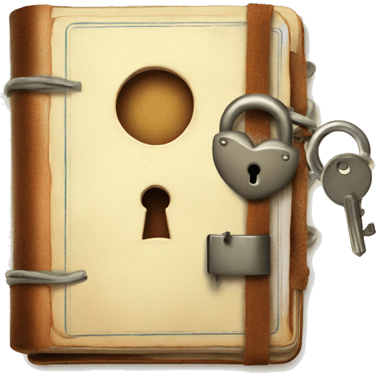 vintage diary with lock emoji