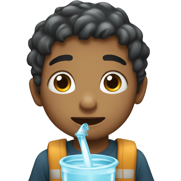 Niño tomando agua  emoji