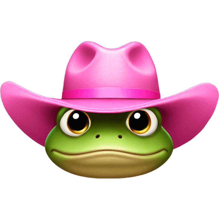 Frog with pink cowboy hat emoji