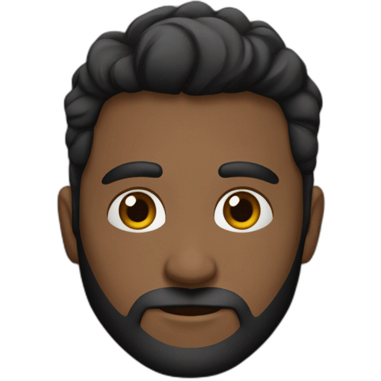 Hombre moreno sin pelos y con barba negra y con ropa negra emoji