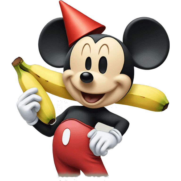 Mickey mouse eat banana emoji