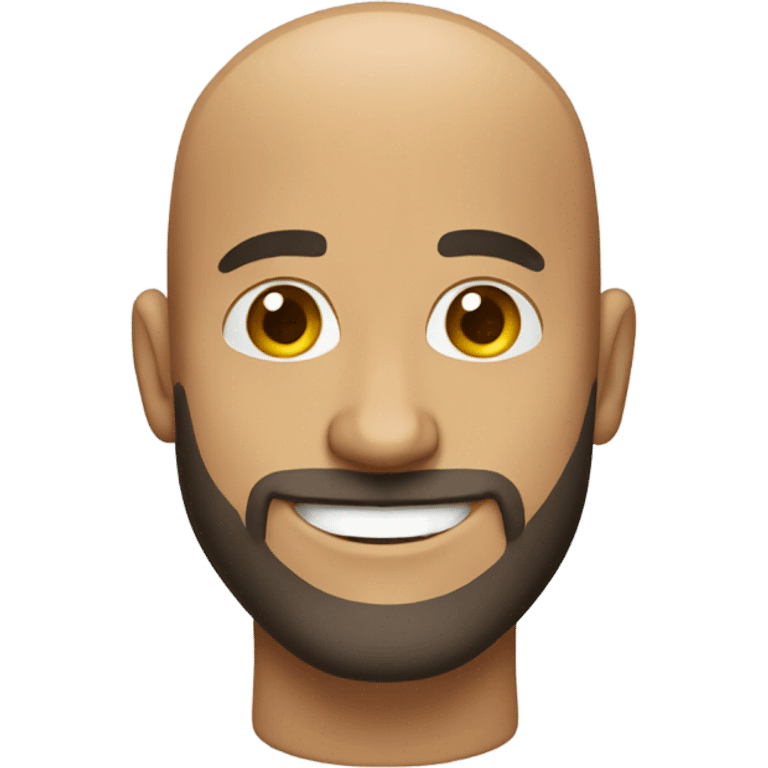 smiling bald man with beard portrait emoji