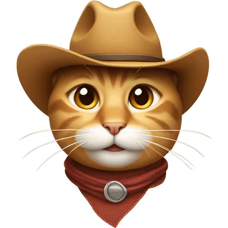 Cat with a cowboy hat on smirking emoji