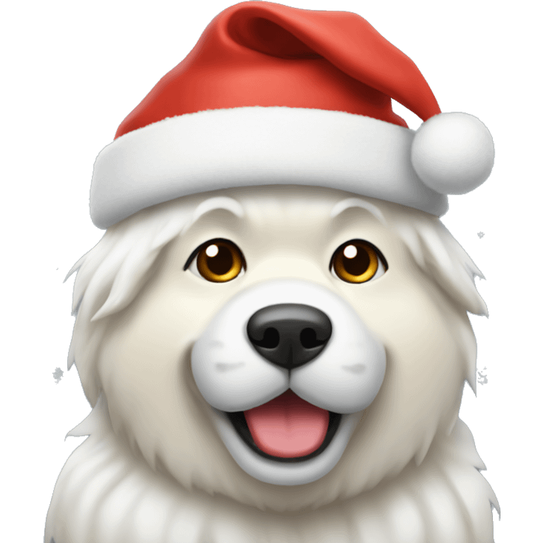 Samojede wearing a Christmas hat  emoji