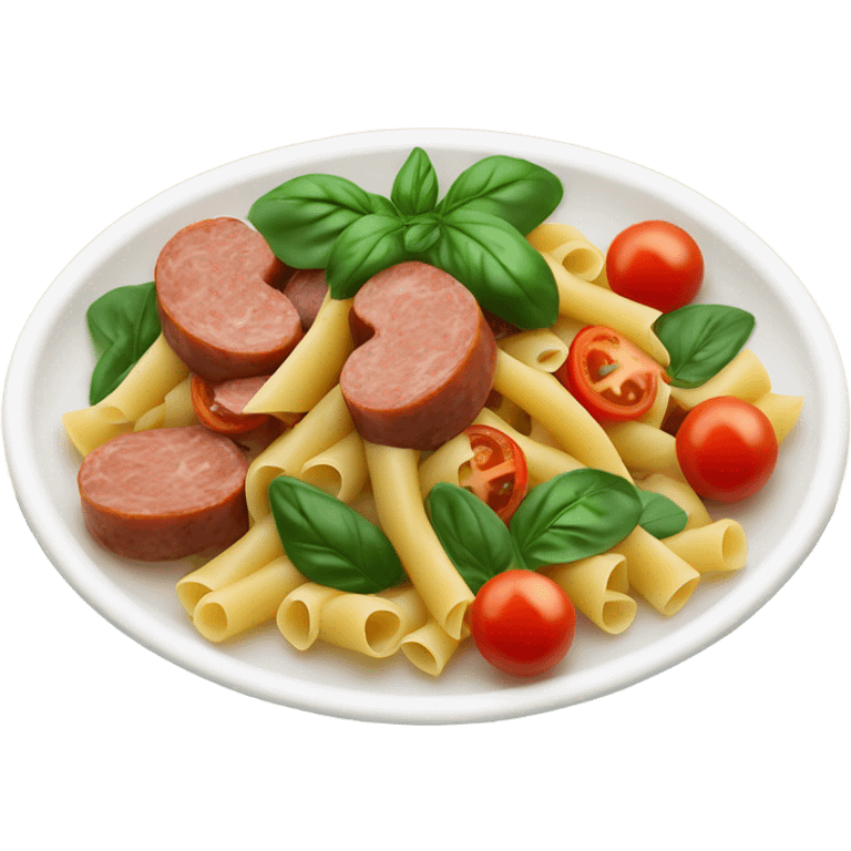 Sausage tomato and spinach pasta  emoji