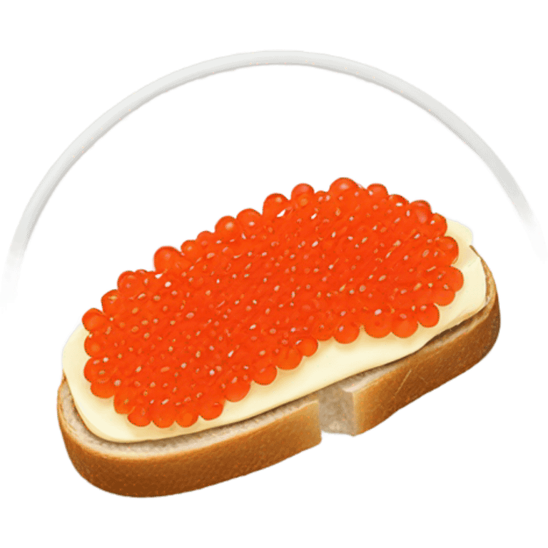 open sandwich with only two ingredients: red caviar and butter emoji