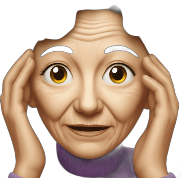 hyperrealistic photo of an elderly woman emoji