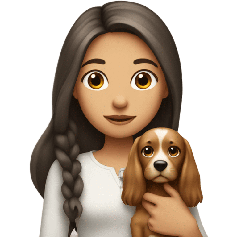 girl with long hair holding a wennie dog  emoji