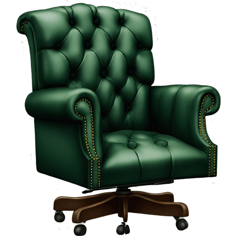 Dark green classic Chesterfield office chair emoji