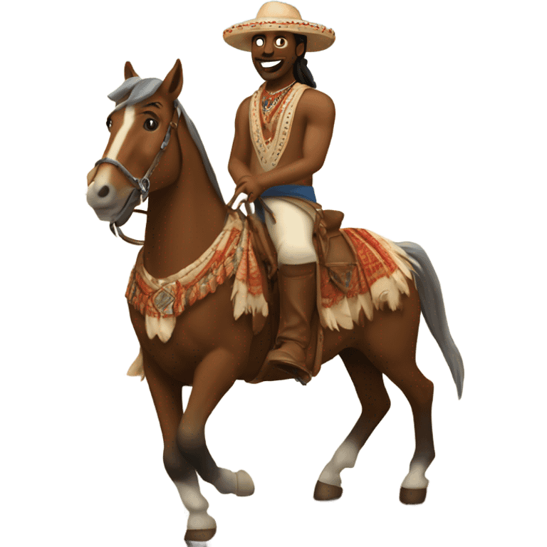 Me as an Indian man riding a horse from hershey PA to nyc  emoji