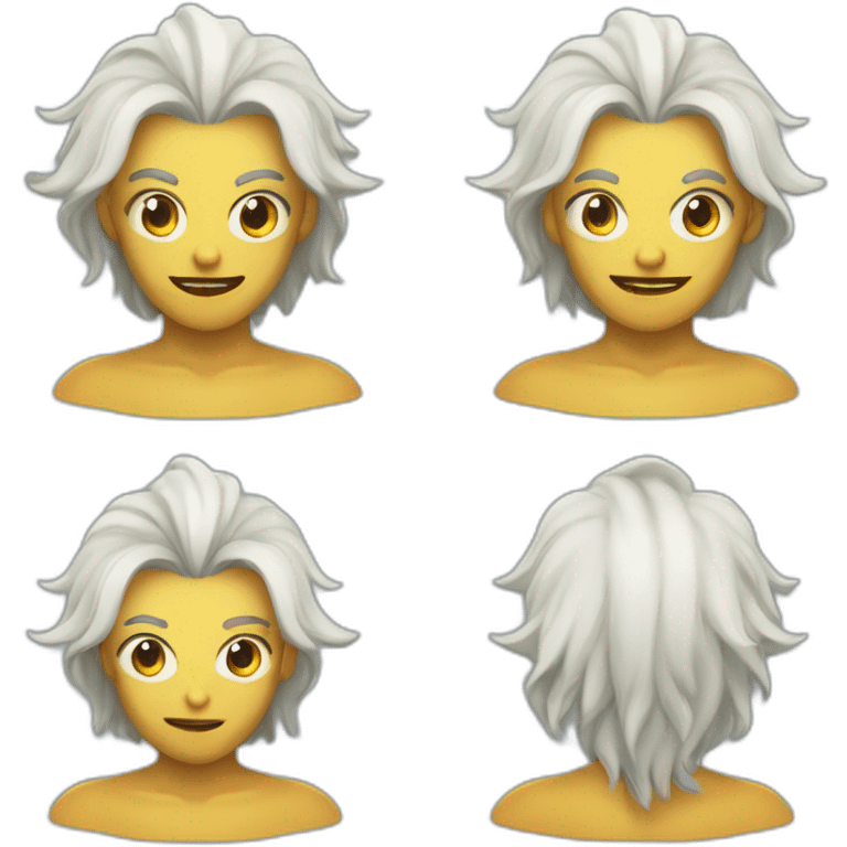 Démon lunaire avec cheveux bleu miblong emoji