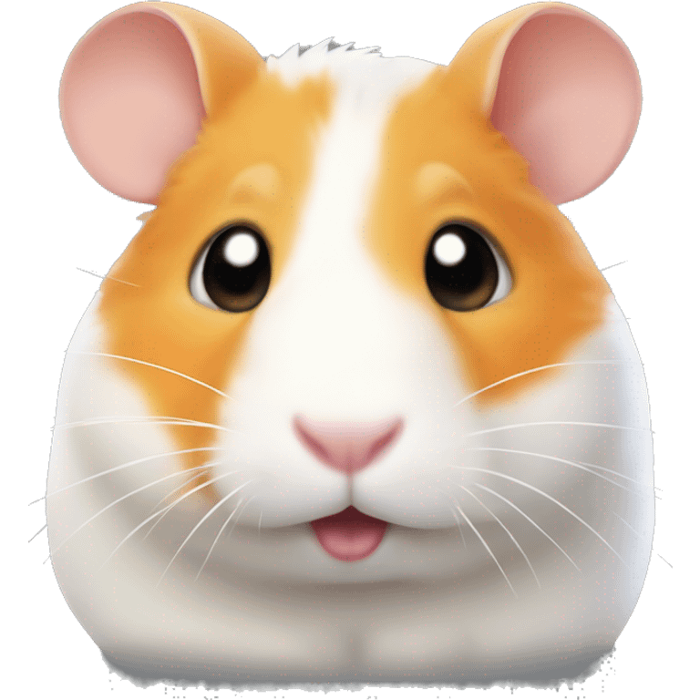 Fat White and orange hamster  emoji