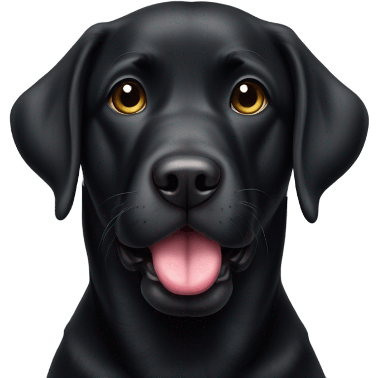 Cute stocky black lab with tongue out emoji