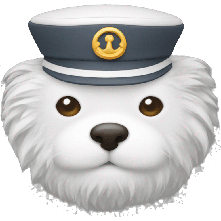 Grey white fluffy sailor hat emoji