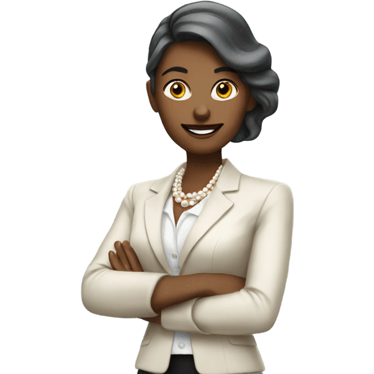 Business woman with pearl emoji