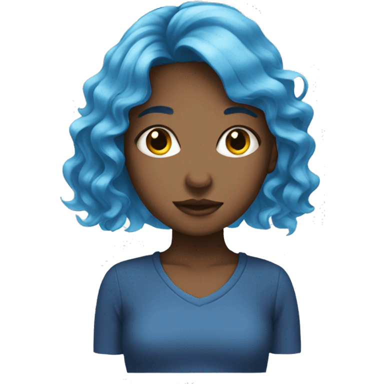 Blue hair girl emoji