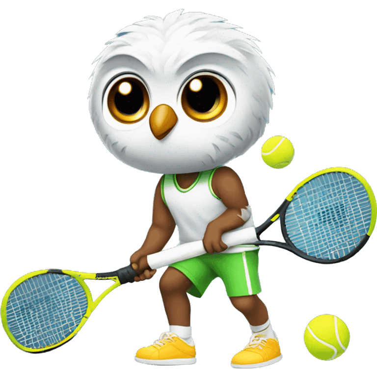 Baby owl tennis player emoji