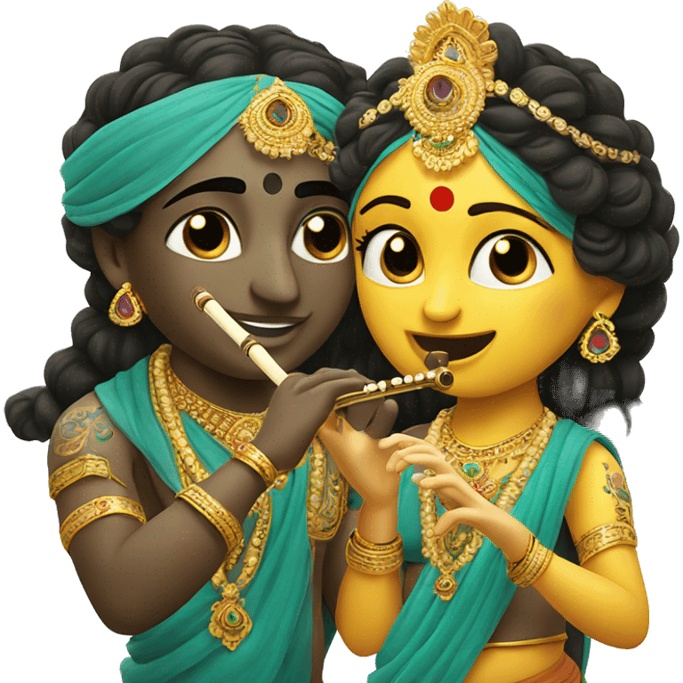 Radha krishna with flute emoji